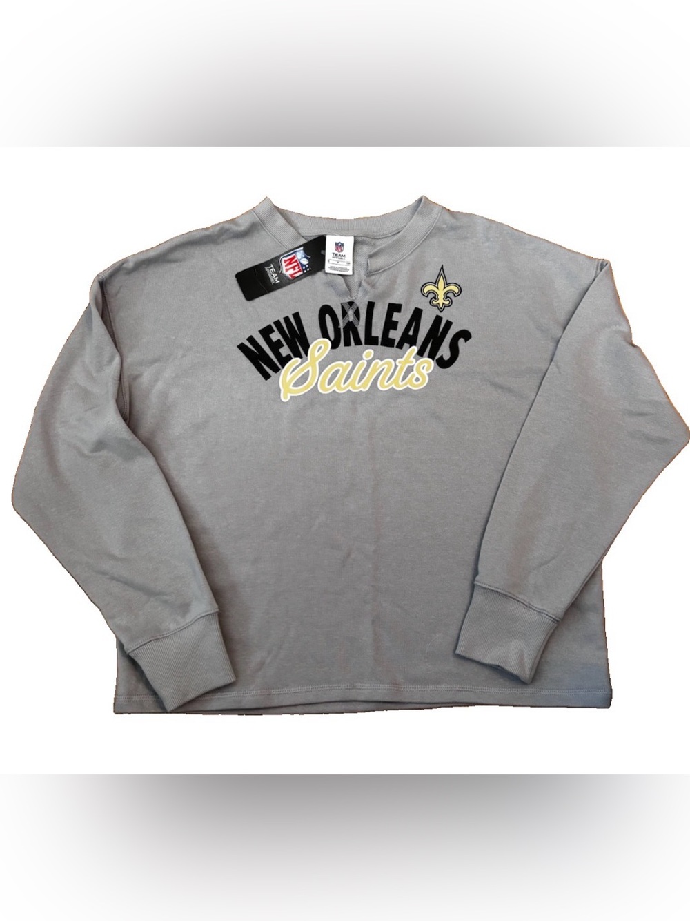 NFL New Orleans Saints Kids Gray Black and Gold Sweatshirt